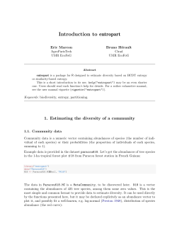 Introduction to entropart