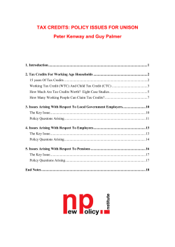 Tax Credits - Full Report