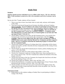 Third Grade - Diocese of Marquette