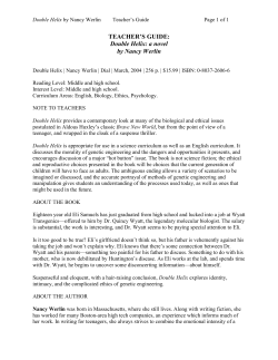 TEACHER`S GUIDE: Double Helix: a novel by