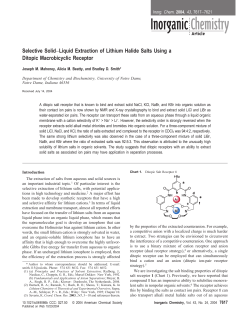 Selective Solid&minus;Liquid Extraction of Lithium Halide Salts Using a