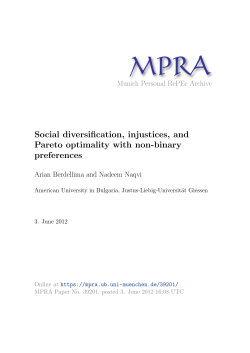 Social diversification, injustices, and Pareto optimality with non