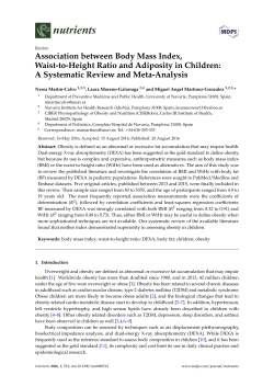 Association between Body Mass Index, Waist-to