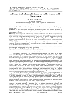 A Clinical Study of Amoebic Dysentery and Its Homoeopathic