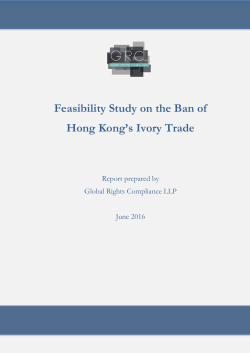 Feasibility Study on the Ban of Hong Kong`s Ivory Trade