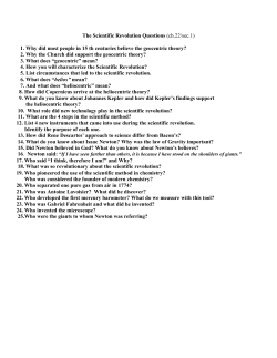 The Scientific Revolution Questions (ch