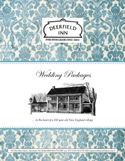 Deerfield Inn Wedding Packages 2016