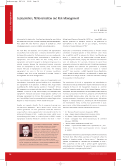 Expropriation, Nationalisation and Risk Management