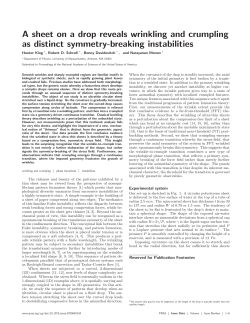 A sheet on a drop reveals wrinkling and crumpling as distinct