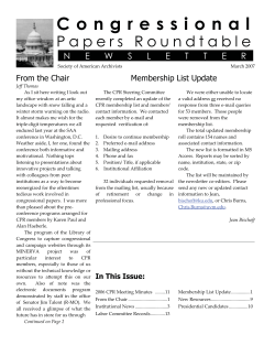 Congressional - Society of American Archivists