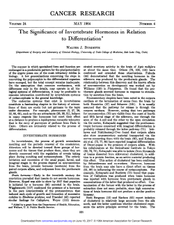 The Significance of Invertebrate Hormones in Relation to