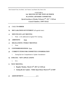 Agenda-Planning Advisory Committee (PAC) - Calendar