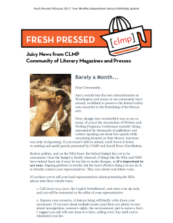 Fresh Pressed &mdash; February 2017