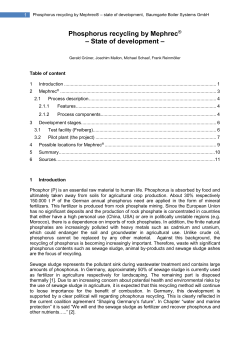 Phosphorus recycling by Mephrec&reg; &ndash; state of development