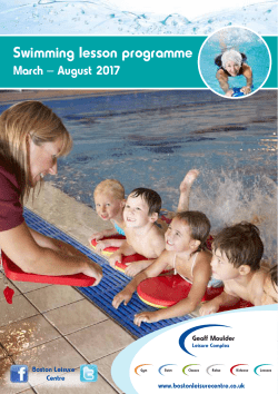 Swimming lesson programme - Geoff Moulder Leisure Complex