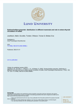 Sodium/iodide-symporter: distribution in different mammals and role