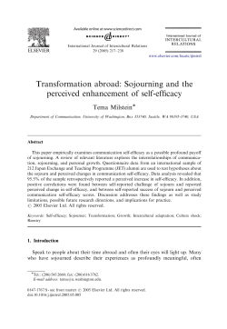 Sojourning and the perceived enhancement of self