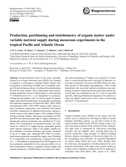 Production, partitioning and stoichiometry of organic matter under