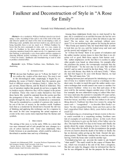 Faulkner and Deconstruction of Style in &ldquo;A Rose for Emily&rdquo;