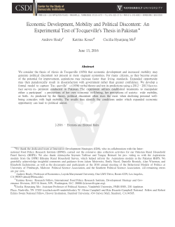 Economic Development, Mobility and Political Discontent: An