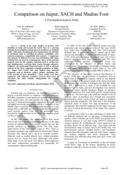 Comparison on Jaipur, SACH and Madras Foot