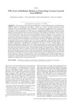 Fifty Years of Radiation Biology in Entomology