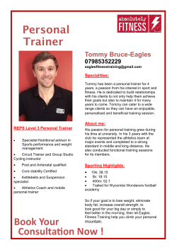Book Your Consultation Now ! Personal Trainer