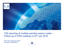 T2S reporting of multiple pending reason codes &ndash; Follow-up