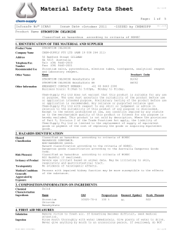 Material Safety Data Sheet