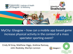 MyCity: Glasgow &ndash; how can a mobile app based game increase