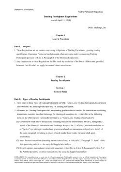 Trading Participant Regulations