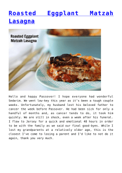 Roasted Eggplant Matzah Lasagna
