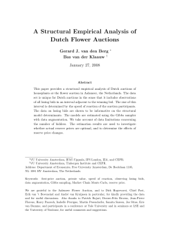 A Structural Empirical Analysis of Dutch Flower Auctions