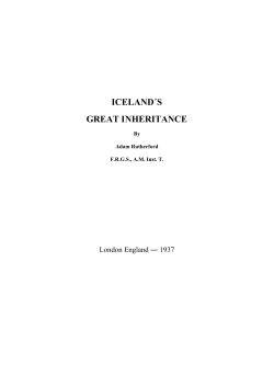 Iceland`s Great Inheritance