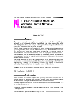 The Input-Output Modeling Approach to the National Economy