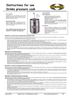 Instructions for use Drinks pressure cask