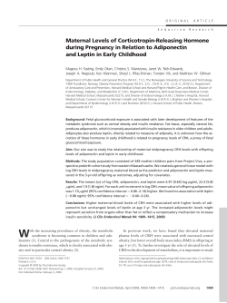 Maternal Levels of Corticotropin