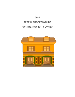 2017 appeal process guide for the property owner