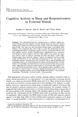 Cognitive Activity in Sleep and Responsiveness to External Stimuli