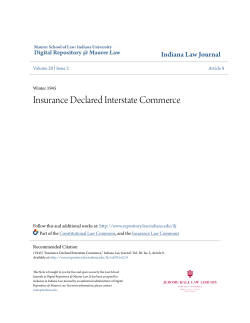 Insurance Declared Interstate Commerce