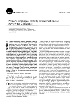 Primary esophageal motility disorders: Concise review for clinicians
