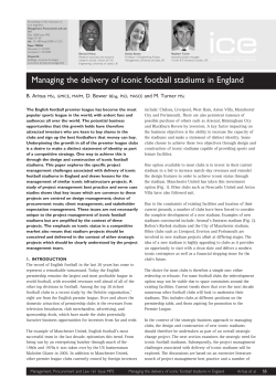 Managing the delivery of iconic football stadiums in England