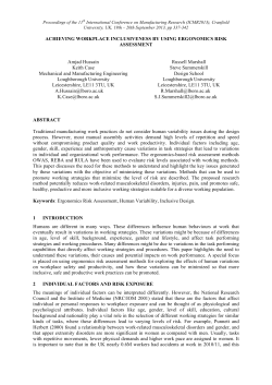 Achieving workplace inclusiveness by using ergonomics risk