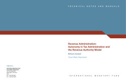 Autonomy in Tax Administration and the Revenue Authority