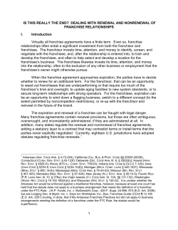 Dealing With Renewal of Franchise Relationships