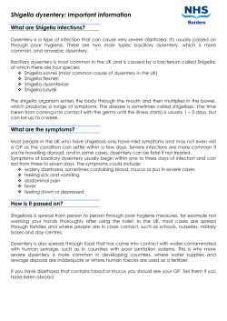Shigella dysentery: important information
