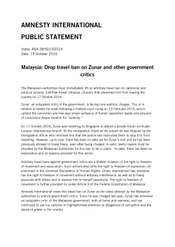 Malaysia: Drop travel ban on Zunar and other government critics