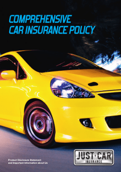 Policy Documents - Just Car Insurance