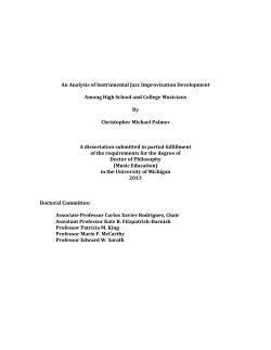 An Analysis of Instrumental Jazz Improvisation