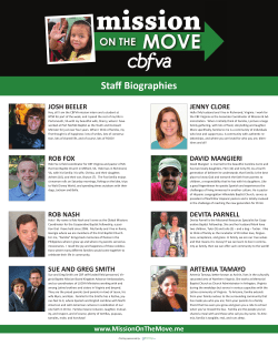 Staff Biographies - Cooperative Baptist Fellowship Virginia